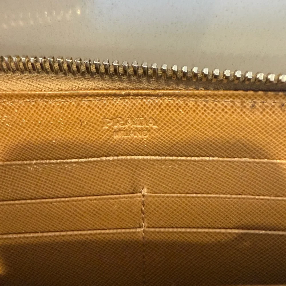 Used Prada Saffiano Leather Zip-Around Long Color Block Wallet - Picture 7 of 16